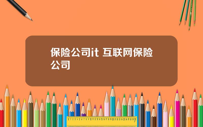 保险公司it 互联网保险公司